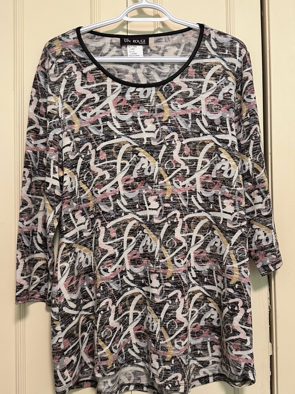 Women's Abstract Print Tunic - Black Multi